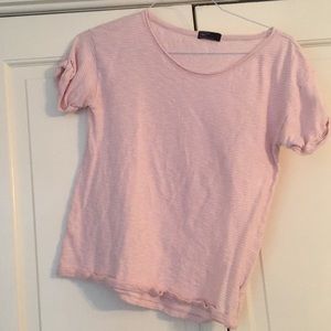 Pink and White Striped Tee